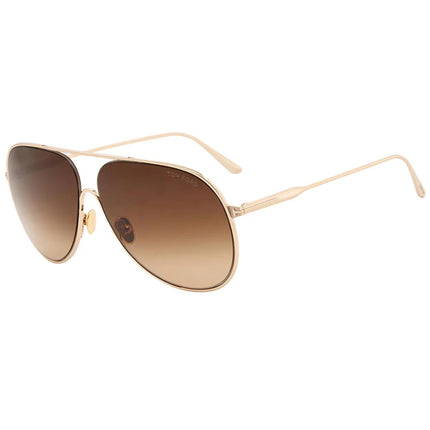 Tom Ford Men's Sunglasses - Alec Rose Gold Tone Metal Aviator Frame | FT08246228F ,