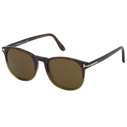 Tom Ford Men's Sunglasses - Ansel Roviex Lens Green Havana Square Frame | FT0858 56J ,