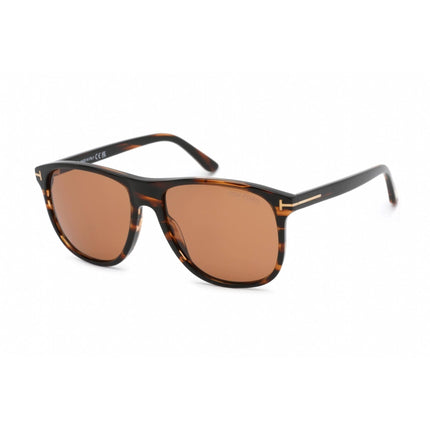 Tom Ford Men's Sunglasses - Full Rim Dark Brown Plastic Pilot Shape Frame | FT0905 50E ,