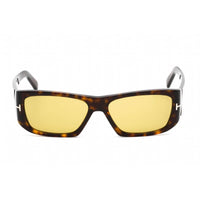 Tom Ford Men's Sunglasses - Full Rim Dark Havana Plastic Rectangular | FT0986 52E ,