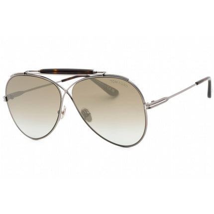 Tom Ford Men's Sunglasses - Full Rim Shiny Gunmetal Metal Aviator Frame | FT0818 08G ,