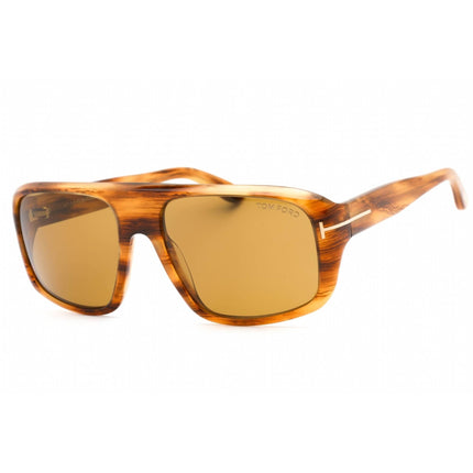 Tom Ford Men's Sunglasses - Havana/Other Rectangular Frame Brown Lens | FT0754 56E ,