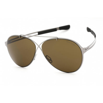 Tom Ford Men's Sunglasses - Shiny Light Ruthenium Metal Aviator Frame | FT0828 14J ,