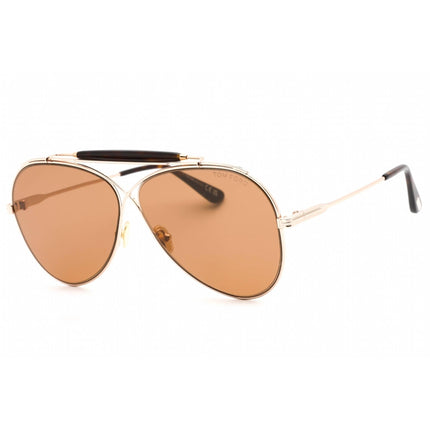 Tom Ford Men's Sunglasses - Shiny Rose Gold Metal Aviator Shape Frame | FT0818 28E ,