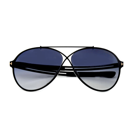 Tom Ford Rocco Shiny Black & Gradient Smoke Aviator Sunglasses FT0828-6201B ,