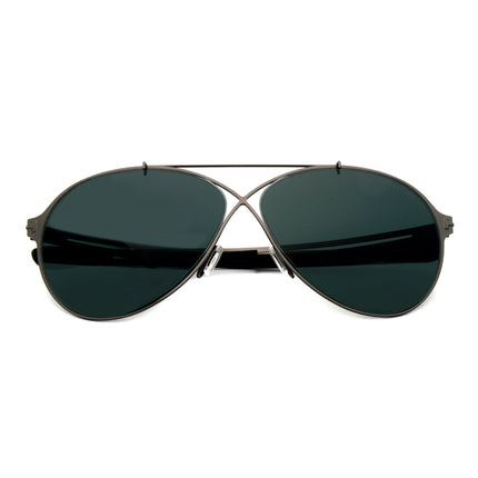 Tom Ford Rocco Shiny Dark Ruthenium & Blue Aviator Sunglasses FT0828-6212V ,