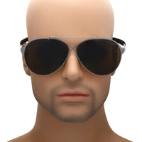 Tom Ford Rocco Shiny Light Ruthenium & Roviex Aviator Sunglasses FT0828-6214J ,