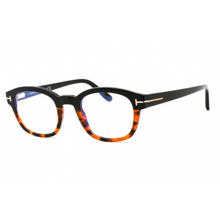 Tom Ford Unisex Eyeglasses - Black/Classic Havana Rectangular Frame | FT5808-B 005 ,