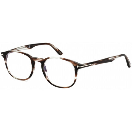 Tom Ford Unisex Eyeglasses - Full Rim Blonde Havana Plastic Round Frame | FT5680-B 053 ,