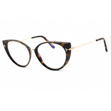 Tom Ford Unisex Eyeglasses - Full Rim Dark Havana Plastic Cat Eye Frame | FT5815-B 052 ,