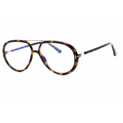 Tom Ford Unisex Eyeglasses - Full Rim Dark Havana Plastic Round Frame | FT5838-B 052 ,