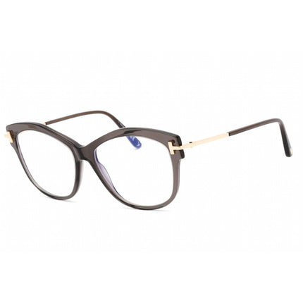 Tom Ford Unisex Eyeglasses - Full Rim Grey/Gold Plastic Round Frame | FT5705-B 020 ,