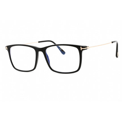 Tom Ford Unisex Eyeglasses - Full Rim Shiny Black Acetate Rectangular | FT5758-B 001 ,