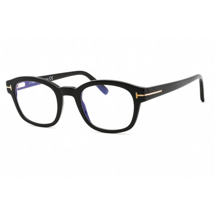 Tom Ford Unisex Eyeglasses - Full Rim Shiny Black Plastic Round Frame | FT5808-B 001 ,