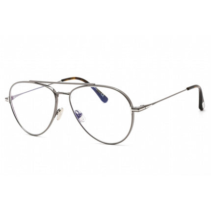 Tom Ford Unisex Eyeglasses - Full Rim Shiny Gunmetal Aviator Frame | FT5800-B 008 ,