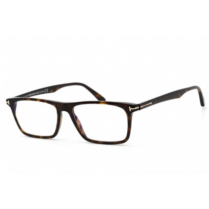 Tom Ford Unisex Eyeglasses - Rectangular Dark Havana Plastic Frame | FT5681-B 052 ,