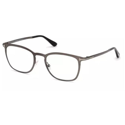 Tom Ford Unisex Eyeglasses - Rectangular Shiny Dark Ruthenium Metal Frame | FT5464 012 ,