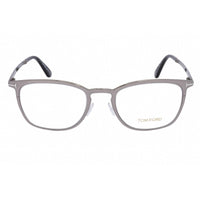 Tom Ford Unisex Eyeglasses - Rectangular Shiny Dark Ruthenium Metal Frame | FT5464 012 ,