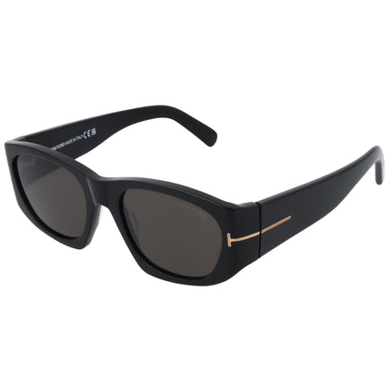 Tom Ford Unisex Sunglasses - Cyrille-02 Smoke Lens Shiny Black Frame | FT0987 01A ,