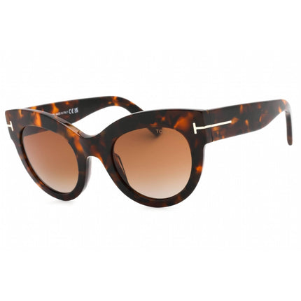 Tom Ford Unisex Sunglasses - Dark Havana Frame Gradient Bordeaux Lens | FT1063 52T ,