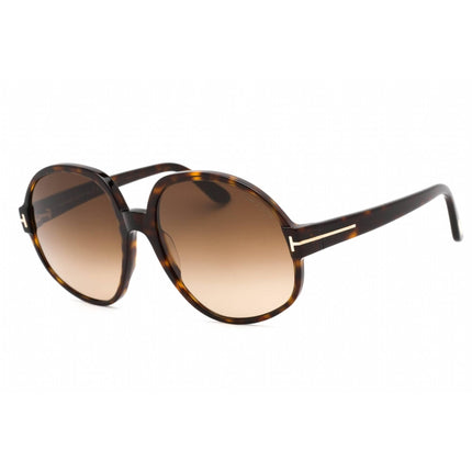 Tom Ford Unisex Sunglasses - Dark Havana Plastic Oversized Shape Frame | FT0991 52F ,
