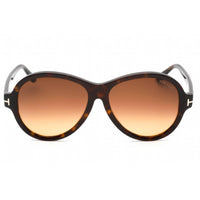 Tom Ford Unisex Sunglasses - Dark Havana Plastic Oversized Shape Frame | FT1033 52F ,