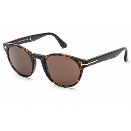 Tom Ford Unisex Sunglasses - Dark Havana Round Frame Brown Gradient Lens | FT0522 52E ,