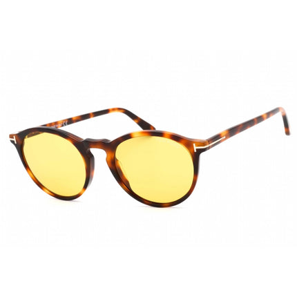 Tom Ford Unisex Sunglasses - Full Rim Blonde Havana Plastic Round Frame | FT0904 53E ,