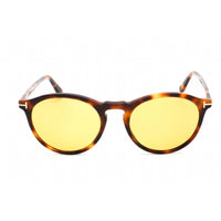 Tom Ford Unisex Sunglasses - Full Rim Blonde Havana Plastic Round Frame | FT0904 53E ,