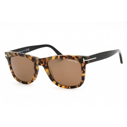 Tom Ford Unisex Sunglasses - Full Rim Colored Havana Acetate Frame | FT0336 LEO 55J ,
