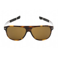 Tom Ford Unisex Sunglasses - Full Rim Dark Havana Plastic Pilot Frame | FT0880 52J ,