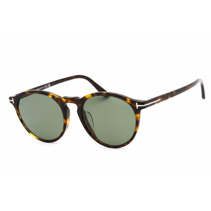 Tom Ford Unisex Sunglasses - Full Rim Dark Havana Plastic Round Frame | FT0904-F 52R ,