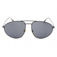 Tom Ford Unisex Sunglasses - Full Rim Shiny Black Metal Aviator Frame | FT0796 01A ,