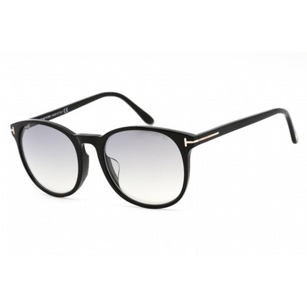 Tom Ford Unisex Sunglasses - Full Rim Shiny Black Plastic Round Frame | FT0858-F 01C ,