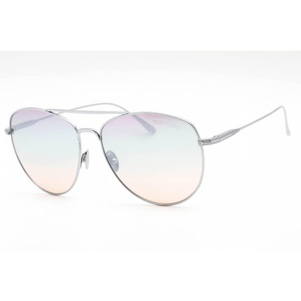 Tom Ford Unisex Sunglasses - Full Rim Shiny Palladium Aviator Frame | FT0784 16Z ,
