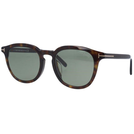 Tom Ford Unisex Sunglasses - Pax Green Lens Dark Havana Round Frame | FT0816-F5352N ,