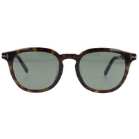 Tom Ford Unisex Sunglasses - Pax Green Lens Dark Havana Round Frame | FT0816-F5352N ,