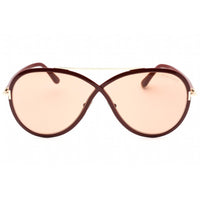 Tom Ford Unisex Sunglasses - Shiny Bordeaux Metal Aviator Shape Frame | FT1007 69E ,