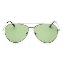 Tom Ford Unisex Sunglasses - Shiny Gunmetal Aviator Frame Green Lens | FT0996 08N ,