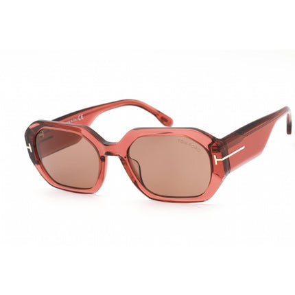 Tom Ford Unisex Sunglasses - Shiny Pink Oval Plastic Frame Brown Lens | FT0917 72E ,