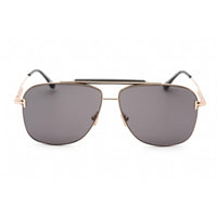 Tom Ford Unisex Sunglasses - Shiny Rose Gold Aviator Frame Smoke Lens | FT1017 28A ,
