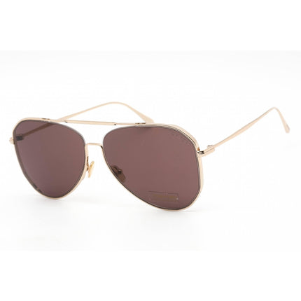 Tom Ford Unisex Sunglasses - Shiny Rose Gold Metal Aviator Shape Frame | FT0853 28E ,