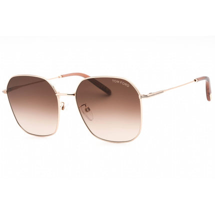 Tom Ford Unisex Sunglasses - Shiny Rose Gold Metal Square Shape Frame | FT0887-K 28F ,