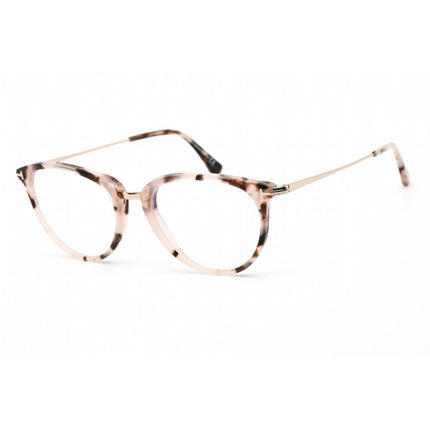 Tom Ford Women's Eyeglasses - Colored Havana Acetate/Metal Oval Frame | FT5640-B 055 ,
