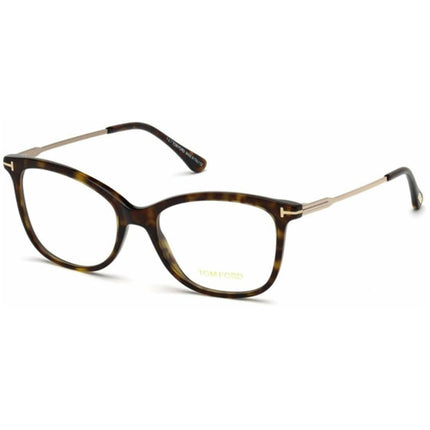 Tom Ford Women's Eyeglasses - Dark Havana Acetate/Metal Rectangular | FT5510-F 052 ,