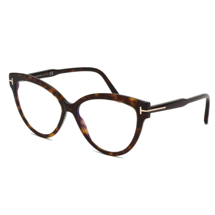Tom Ford Women's Eyeglasses - Dark Havana Cat-Eye Full-Rim Frame | FT5763-B 052 ,