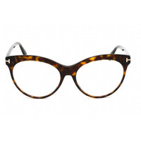 Tom Ford Women's Eyeglasses - Dark Havana Plastic Round Shape Frame | FT5827-B 052 ,