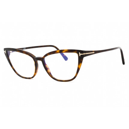 Tom Ford Women's Eyeglasses - Full Rim Dark Havana Plastic Round Shape | FT5825-B 052 ,