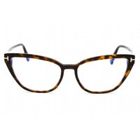 Tom Ford Women's Eyeglasses - Full Rim Dark Havana Plastic Round Shape | FT5825-B 052 ,