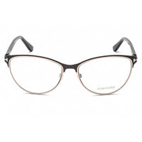 Tom Ford Women's Eyeglasses - Full Rim Matte Dark Brown Metal Cat Eye | FT5420 049 ,